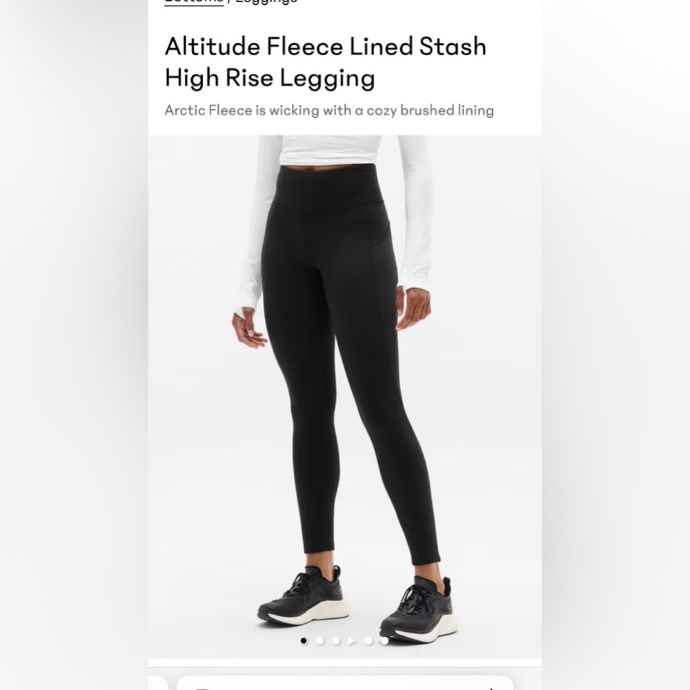 NWT Athleta Altitude fleece lined stash leggings